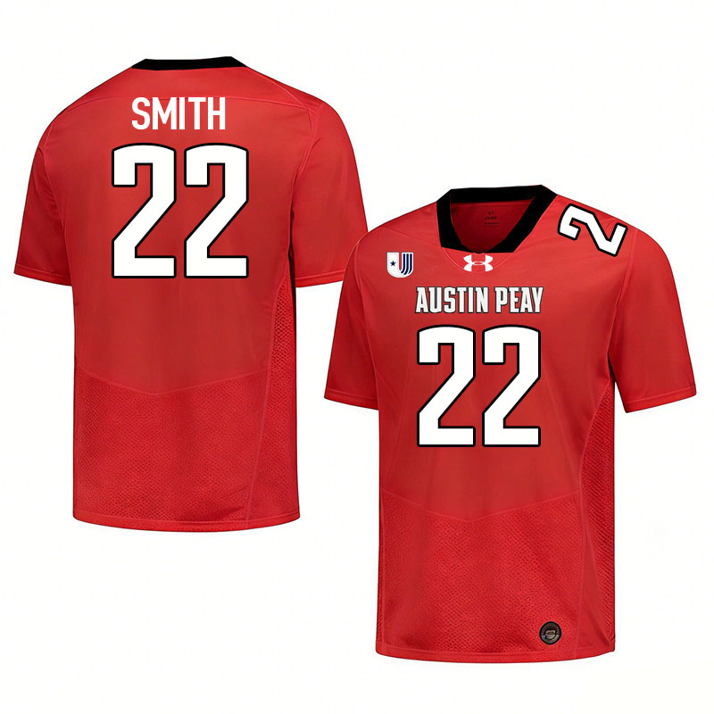 Austin Peay Governors #22 Carson Smith College Football Jerseys,Uniforms Stitched-Red
